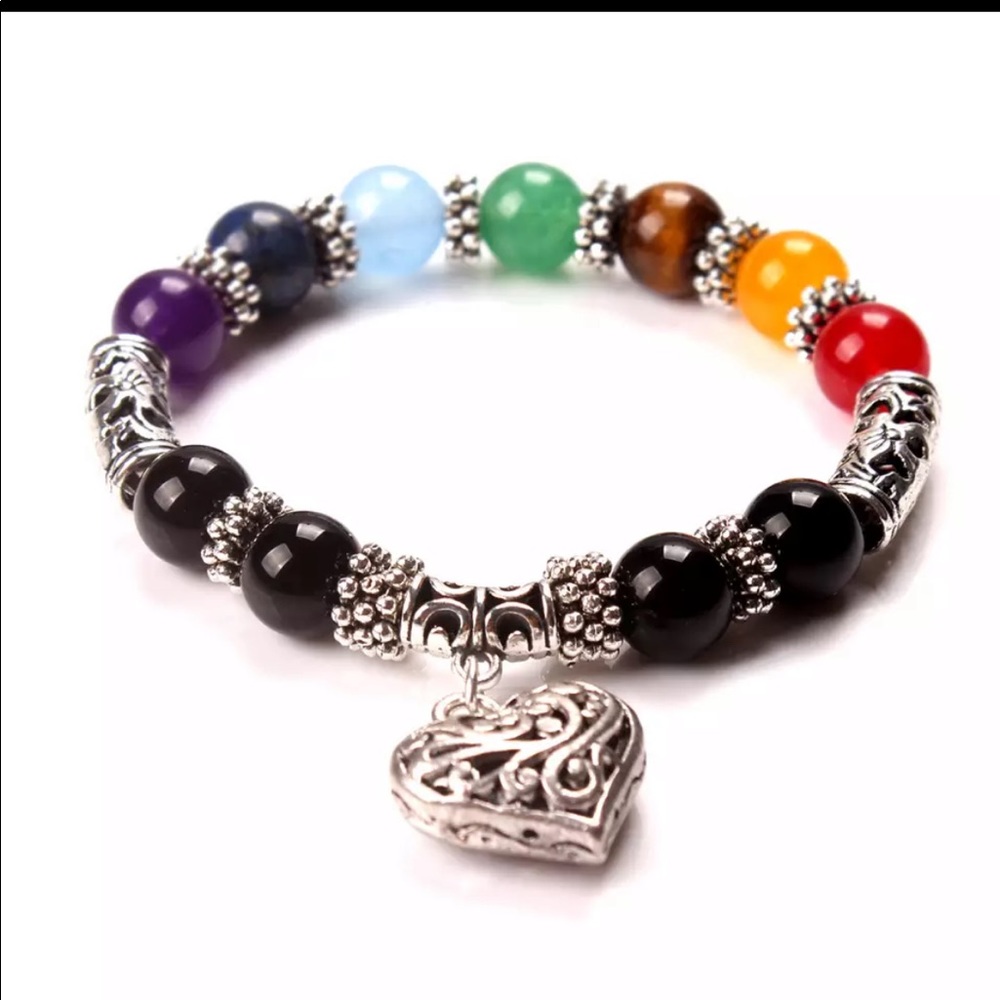 ❗️BOGO❗️ Heart pendant chakra bracelet